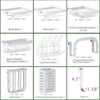 PUSDON Over Sink Dish Drying Rack Stainless Steel, Adjustable Large Dish Drainer for Storage Kitchen Organization White 2 Tier - Standard(26"-38")