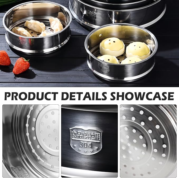Stainless Steel 6.3" Round Steamer Rack food Steamer Basket Insert for Rice Cooker Warmer Kitchen Pot (16cm)