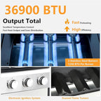 3-Burner Propane Gas BBQ Grill with Plate, 36900 BTU 2 in 1 Propane Griddle Grill Combo with 2 Foldable Side Table for Outdoor Cooking Camping Patio Backyard (3 burner +griddle)