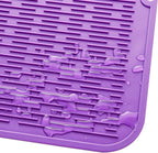 Silicone Dish Drying Mat for Multiple Usage,Easy clean,Eco-friendly,Heat-resistant Silicone Mat for Kitchen Counter or Sink,Refrigerator or Drawer Liner Purple 4XL 32 inches x 18 inches