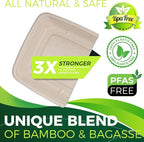 32oz Large Rectangle Paper Bowls [100-Pack], Heavy Duty Disposable Bowls Perfect for for Taco Salad, Burrito, Nacho, Pasta, Compostable Bowls for Party