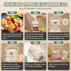 Portable Blender, Prasky Personal Blenders for Shakes and Smoothies with 27oz Cup, Lid and Shoulder Strap,Type-C USB Rechargeable, Personal Size Blenders BPA-free for Gym/Travel/Kitchen (Ivory White)