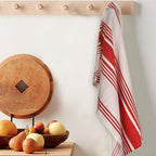 Urban Villa Kitchen Towels 100% Cotton Pack of 6, Highly Absorbent Quick Drying Super Soft Premium Dish Towels 20x30 Inch for Kitchen with Hanging Loop Hand & Tea Towels - Red/Blue/White