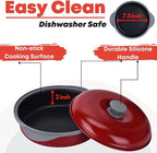 MACONEE Microwave Frying Pan Skillet, Grill & Crisper Pan with Lid Allows You to Fry, Sizzle, and Brown Foods in the Microwave, Micro Cookware for Grilling, Reheating, and Cooking a Variety of Dishes