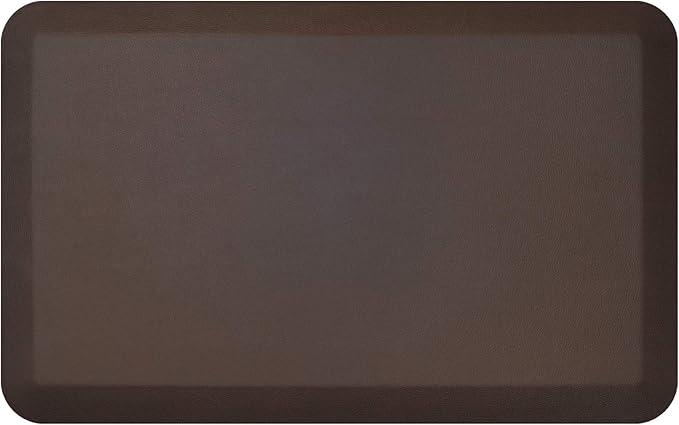 GelPro Anti-Fatigue Designer Comfort Kitchen Floor Mat, 20x32”, Leather Grain Truffle Stain Resistant Surface with 3/4” Thick Ergo-Foam Core for Health and Wellness