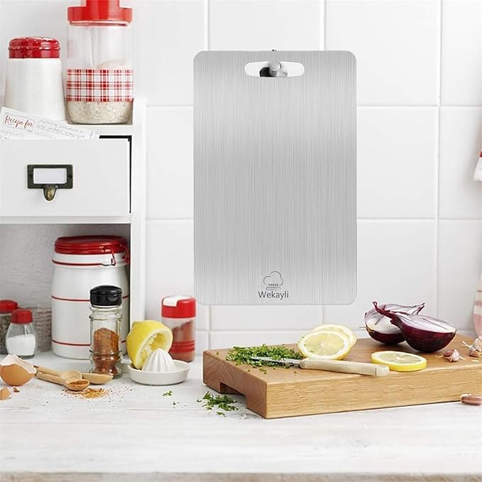 Stainless Steel Cutting Board, 3 PCS Cutting Boards for Kitchen, 304 Stainless Non Stick Chopping Cutting Board for Meat Fruit & Vegetable (15 x 11, 13x 9, 10 x 6 in)