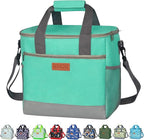 Iknoe Large Cooler Bag Collapsible 24 Can, Insulated Bags Leakproof Lunch Cooler Tote with Multi-Pockets for Adult, Insulated Lunch Box for Beach, Picnic,Work(Mint Green)
