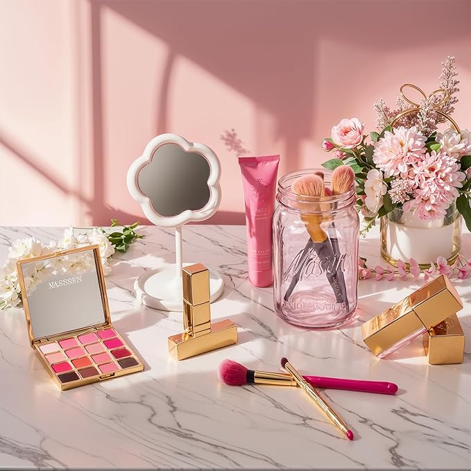 WELLIFE Pink Mason Jars 32 oz,6 Pack Wide Mouth Mason Jars for Safe Storage,Fermenting,Pickling,DIY,Crafts Decoration