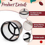 8 Packs Reusable Coffee Filter Basket for Mr. Coffee 4-5 Cup, Nylon Mesh Coffee Filter with Handle For Mr. Coffee, Black & Decker Most Coffeemakers and Brewers Universal