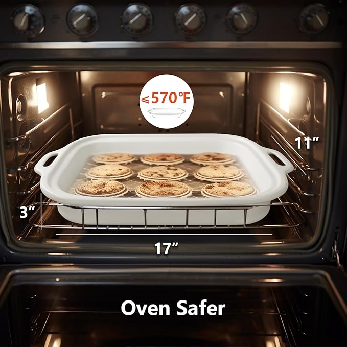 4 Quart Casserole Programmable Slow Cooker with Ceramic Baking Dish - Perfect Kitchen Small Appliance for Family Dinners, Oven Safe and Durable Bakeware for Lasagna, Roasts (Red)