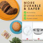 Plastic Dinnerware Sets – 40-Piece Colorful Plates and Bowls Set for 8, Reusable Unbreakable Fiesta Style Party Dishes with Cups, Knives, Forks and Spoons, for Outdoor, Picnic or Everyday Use