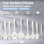 Silicone Kitchen Utensils Set, E-far 23 Pcs White Cooking Utensils Tools with Holder for Nonstick Cookware, Include Spatula/Spoon/Ladle/Tongs/Turner, Heat Resistant & Nontoxic, Dishwasher Safe