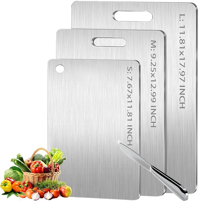 Titanium Cutting Board - 3 pack Double Sided Titanium Cutting Mat for Kitchen
