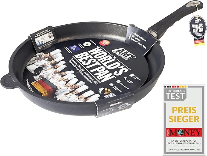 AMT Gastroguss The World´S [.] Frying pan Induction, Diameter 32 cm, Height 5 cm, cast Aluminium (Aluminium), Lotan® Non-Stick Coating for Fat-Free-Frying, AMZN-I-532-US