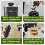 Mini Manual Coffee Grinder with 40 Adjustable Settings, Portable Hand Coffee Bean Mill with 30g Capacity, Compact Conical Burr Grinder for Espresso, Pour Over, French Press, Travel/Camping/Office