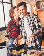 Cooking Spoon for Nonstick Cookwares, Great for Cooking and Serving Sturdy BPA-Free Matte Silicone, Wood Handle Spoon for Mixing, Scoop, and Scrape (Black & Grey, 11.4 inch)