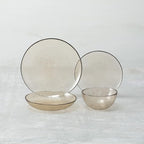 Fortessa Los Cabos Glass Dinnerware Collection, Cereal Salad Fruit Bowl (Set of 4), 6 Inch/21oz, Ginger Root