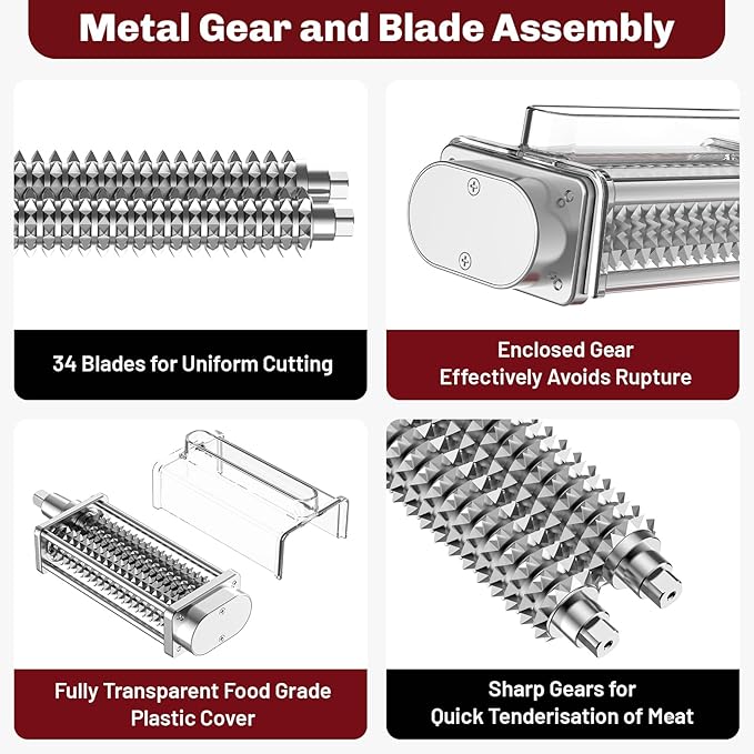 Meat Tenderizer for Kitchenaid Mixer, For Kitchen Aid Meat Tenderizer Attachment for Kitchenaid Stand Mixer, Fully Transparent Food Grade Plastic Cover by Hozodo