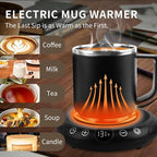 Coffee Mug Warmer, White Elephant Gifts for Adults, Electric Cup Warmer for Desk, Candle Warmer Plate 8-Temp Setting & 1-12H Timer, Stocking Stuffer for Women Men