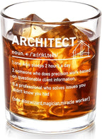 Futtumy Architect Definition Whiskey Glass, Architect Gifts for Men, Funny Architecture Architectural Engineering Gifts for Architects, Birthday or Christmas Gift, 10 OZ Old Fashioned Glass