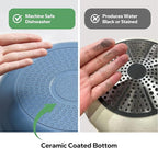 Redchef Nonstick Cookware Sets, Ceramic Frying Pan Set with Tempered Glass Lids, Non Stick Cooking Set, Dishwasher & Oven Safe, Induction Safe, Compatible with All Cooktops, Blue (8", 9.5", 11")