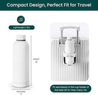 NOBL Stainless Steel Water Bottle,17 oz, 500 ml, Double Wall Vacuum Insulation, Sealed Bottle Keeps Drinks Cold 24 Hrs & Hot 12 Hrs, Leak Proof, Fits Noble Carry-On Cup Holder - White