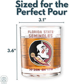 Greenline Goods – Florida State University Seminoles College Whiskey Glasses (Set of 2), 10 oz – Full-Color Logo + Campus Map