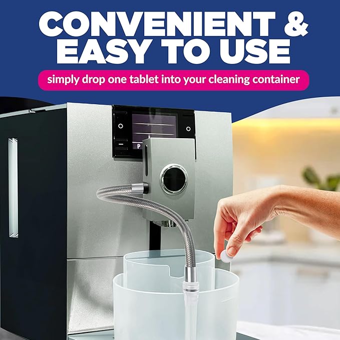 [45 Count, 180g Bottle] Milk System Cleaning Tablets for Automatic Coffee Machines - Compatible with Jura Automatic Coffee Machines - Includes Cleaning, Descaling Tablets, and Milk System Cleaner