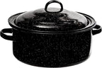 Granite 5 Qt Stockpot, Nonstick Soup Pot With Lid, Speckled Enamel Ware Cookware, Large Stock Pot For Boiling and Cooking, Big Granite Cooking Pot for Stovetop, Campfire, Outdoor Stove