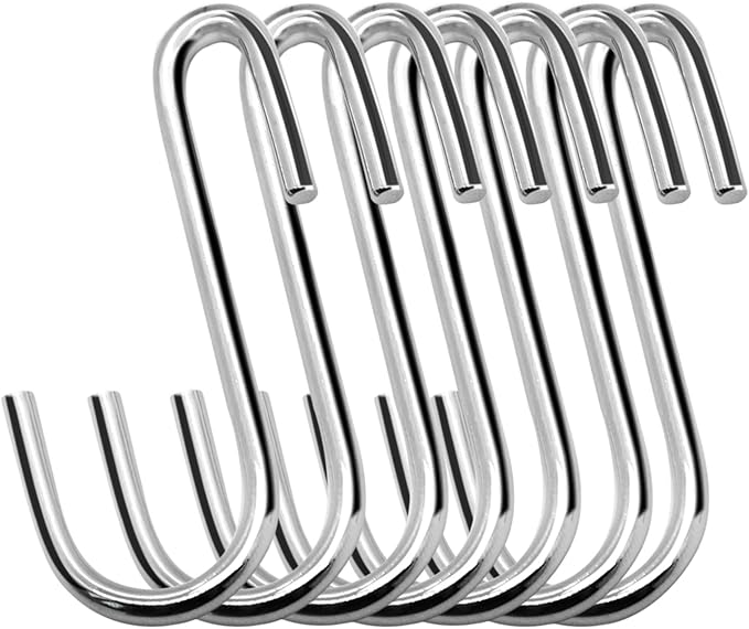 30 Pack Heavy Duty S Hooks Pan Pot Holder Rack Hooks Hanging Hangers S Shaped Hooks for Kitchenware Pots Utensils Clothes Bags Towels Plants