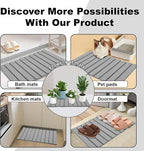 Stone Drying Mat for Kitchen Counter, 23.6"x15.4" Large Dish Drying Mat with 2 Pack Absorbent Stone Coasters 1 Seasoning Pad Quick Dry Dish Drying Mats for Kitchen Counter, Grey