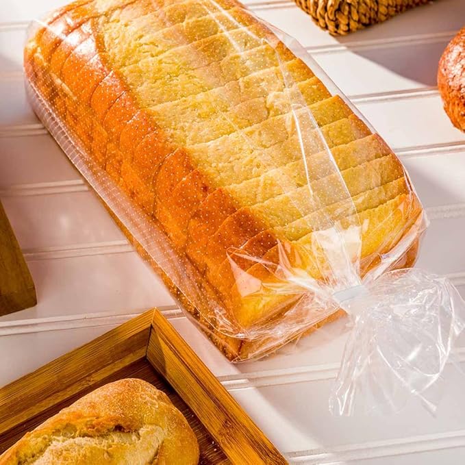 Restaurantware Bag Tek 16 Inch x 10 Inch Bread Bags 250 With Wicket Dispenser Bread Loaf Bags - Micro Perforated Freezer Safe Clear Plastic Baguette Bags Disposable