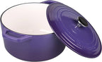 Enameled Cast Iron Dutch Oven Pot with Lid, for Bread Baking, Round Bread Oven- include Sourdough Bread Baking Supplies Set, 4.5QT, Purple