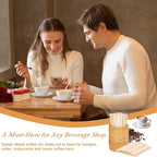 100 Pcs Wood Rattan Coffee Stirrers Holder Set Coffee Stir Sticks Wood Cocktail Stirrers Disposable Beverage Stirrer Sticks 5 Inch Stirring Sticks For Coffee Bar Home Counter Hot or Cold Drinks Tea