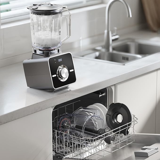 Home Blender, 1400W High-Speed Blender for Ice Crushing Power, Stainless Steel Blades, Kitchen Timer, 10 Speeds, 6 Programs for Smoothies, Frozen Drinks, Self-Cleaning, 64oz Bulk Production