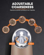 AmuseWit Gravity Electric Salt and Pepper Grinder Set [White Light] USB Rechargeable Automatic Pepper and Salt Mills,Adjustable Coarseness,One-Handed Operation,Greige