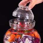 2.5 Liter Canning Pickle Fermentation Jar Glass Jar with Lid, Kombucha Crock with Water Seal for Making Pickles, Kimchi, Sauerkraut, Kombucha and Wine Brewing, Fermentation Kit