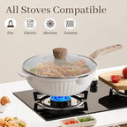 13-Piece Nonstick Pots and Pans Set – Granite Stone Kitchen Cookware Set, PFOA-Free – Includes Frying Pans, Saucepans, Sauté Pan – Induction Compatible, White