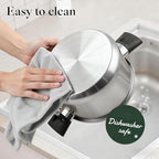 Stainless Steel Cookware Set, 14-Piece Pots and Pans Set, Kitchen Cookware Set with Stay-Cool Handle, Non-Toxic, Dishwasher Safe & Compatible with All Stovetops (Gas, Electric & Induction)