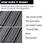 Large Stone Dish Drying Mat for Kitchen Counter, 24"×16"- Quick Drying Diatomaceous Earth Mats for Multi - Purpose, Eco-Friendly ,Super Absorbent, Foldable ,Non-Slip