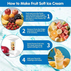 Fruit Ice Cream Maker Compatible with KitchenAid Stand Mixer For Healthy Dairy-Free Fruit Ice Cream, Desserts And Soft Ice Cream Yoghurts, Ice Cream Maker - Dishwasher Safe