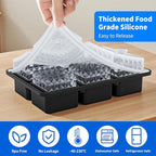 6 Chamber 1.97” 3D Crystal Square Ice Cube Tray With Funnel,Large Square Ice Molds Silicone Fun Shapes Whiskey Ice Cube Tray,For Chilling Whiskey,Cocktails,Bourbon,Brandy and Beverages