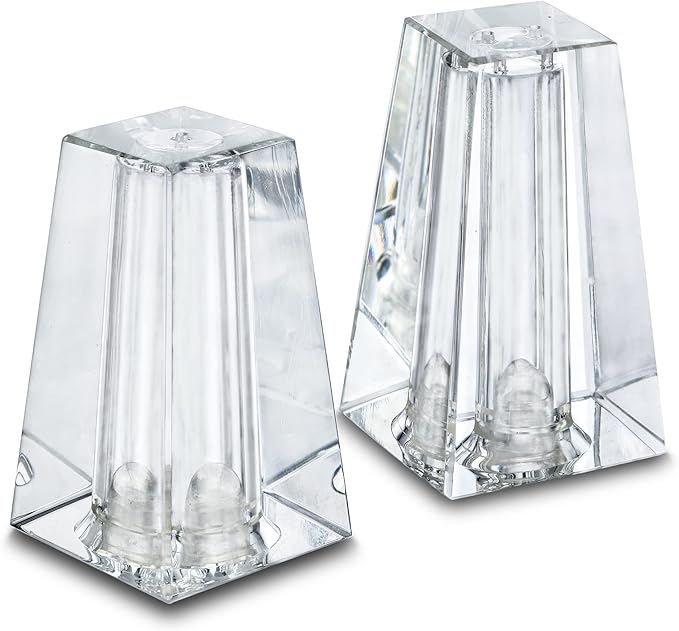 Crystal Salt and Pepper Shakers Set for Table, Small Glass Salt and Pepper Shakers