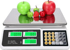 Price Computing Scale 88lb/40kg LCD Digital Commercial Price Scale with Stainless Steel Platform,Produce Scale & Food Scale for Farmers Market, Retail Outlets, Meat Shop (Flat Plate)