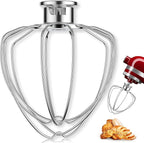 6-Wire Whip Attachment Fits KitchenAid Tilt-Head Stand Mixer Replace K45WW, Stainless Steel, Egg Heavy Cream Beater, Cakes Mayonnaise Whisk