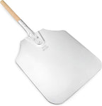 New Star Foodservice 50158 Aluminum Pizza Peel, Wooden Handle, 12 x 14 inch Blade, 26 inch overall