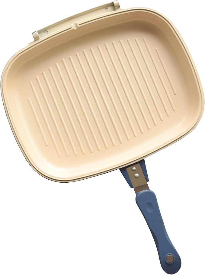 Mundial 12-Inch Take-A-Part Double Skillet – Nonstick Ceramic Coated Frying Pan for All Stovetops (Gas, Electric, Induction, Ceramic) – Dishwasher Safe with Extra Silicone Seal