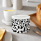 HIWX Cow Print Gifts Butter Crock with Lid for Countertop, Cowhide Ceramic French Butter Crock Keeper Dish for Counter with Water, Cow Lovers Gifts for Women