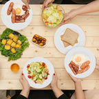 Vesici 36 Pieces Melamine Appetizer Plates 5.91 Inch Melamine Dessert Plates Small White Round Lightweight Saucers Serving Dish Catering for Appetizer Snacks Dinner Wedding Party