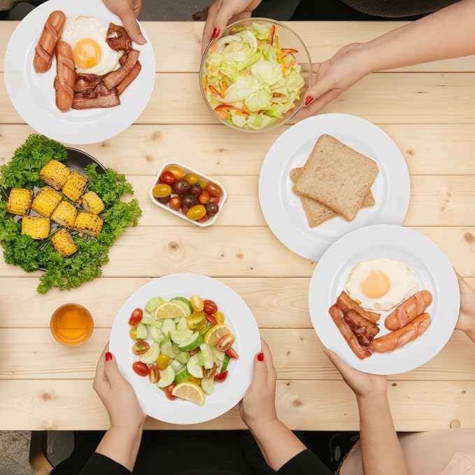 Vesici 36 Pieces Melamine Appetizer Plates 5.91 Inch Melamine Dessert Plates Small White Round Lightweight Saucers Serving Dish Catering for Appetizer Snacks Dinner Wedding Party